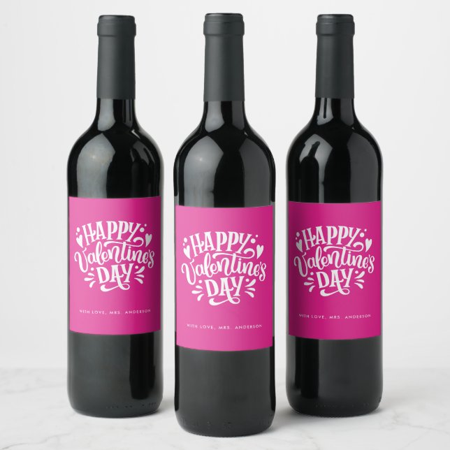 Valentine's Day Personalized Name Wine Label (Bottles)