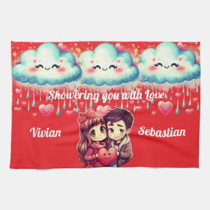 Valentine's Day Personalized names Kitchen Towel