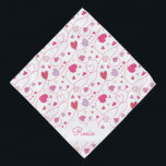 Valentine's Day Personalized Pet Bandana<br><div class="desc">This custom pet bandana features a whimsical illustrated pattern of pink and purple hearts connected by swirling lines. Add your pet's name for a personal touch. A cute and festive accessory for your pet during the Valentine's season!</div>