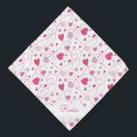 Valentine's Day Personalized Pet Bandana<br><div class="desc">This custom pet bandana features a whimsical illustrated pattern of pink and purple hearts connected by swirling lines. Add your pet's name for a personal touch. A cute and festive accessory for your pet during the Valentine's season!</div>