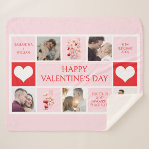 Valentines Day Personalized Photo Collage  Sherpa Blanket