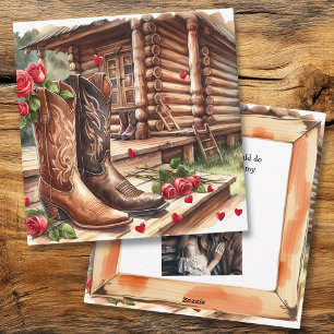 Valentine's Day Personalized Photo Rustic Holiday Card