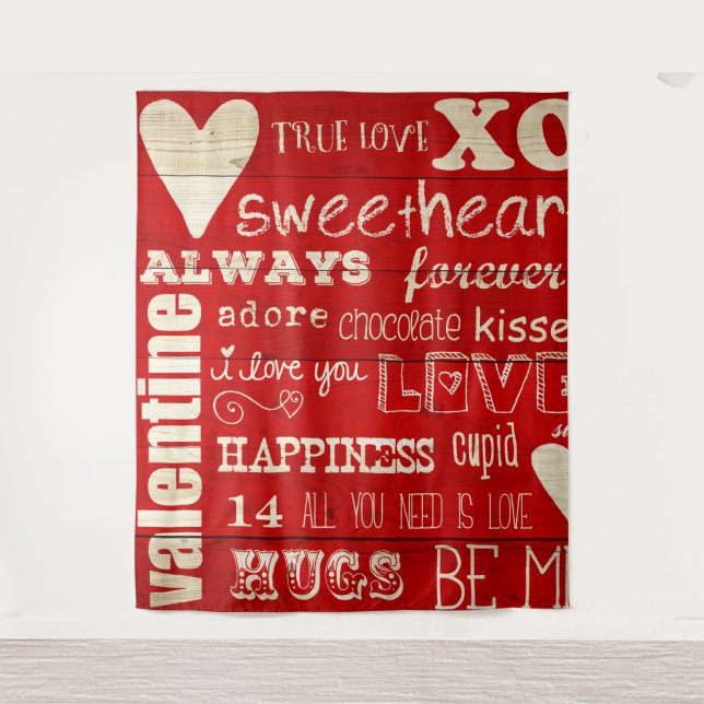 Valentine's Day Photo Background Tapestry (Front)