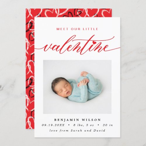 Valentines Day Photo Birth Announcement