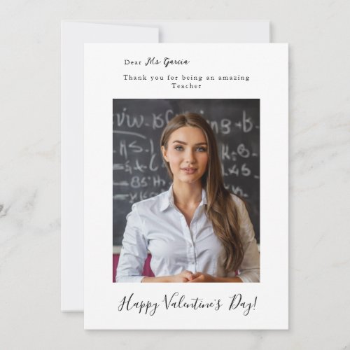 Valentines Day Photo Card For Amazing Teacher