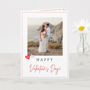 Valentine's Day Photo Card, Pink Red Hearts V'day Card