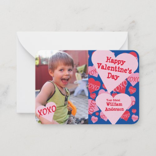 Valentines Day Photo Classroom XOXO Sweethearts  Note Card