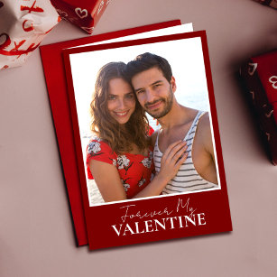 Valentines Day Photo Couple Red Valentine's Card