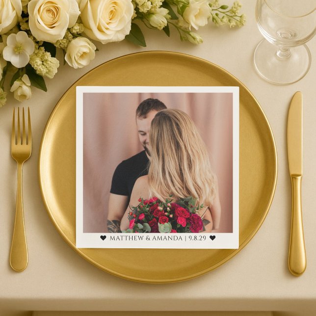  Valentine's Day Photo Couple Romantic Custom  Napkins (Creator Uploaded)