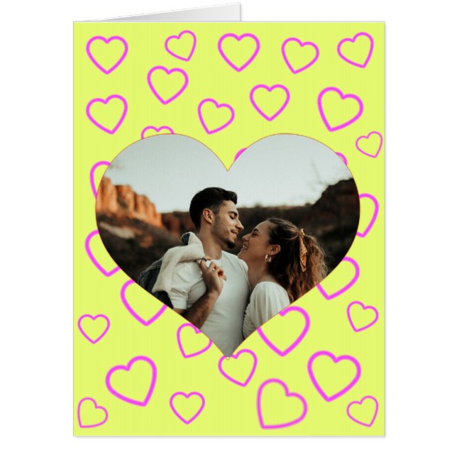 Valentine's Day Photo Heart Big Holiday Card (Front)