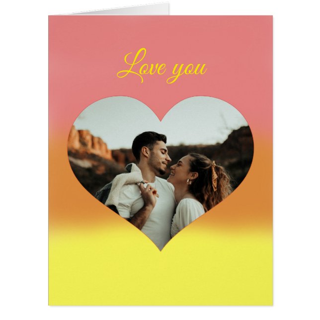 Valentine's Day Photo Heart Cards (Front)