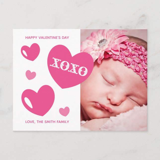 Valentine's Day Photo Holiday Poem Personalized Postcard (Front)
