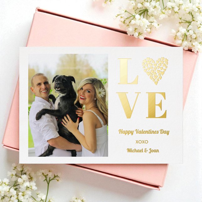 Valentines Day Photo Love Heart  Foil Invitation (Creator Uploaded)