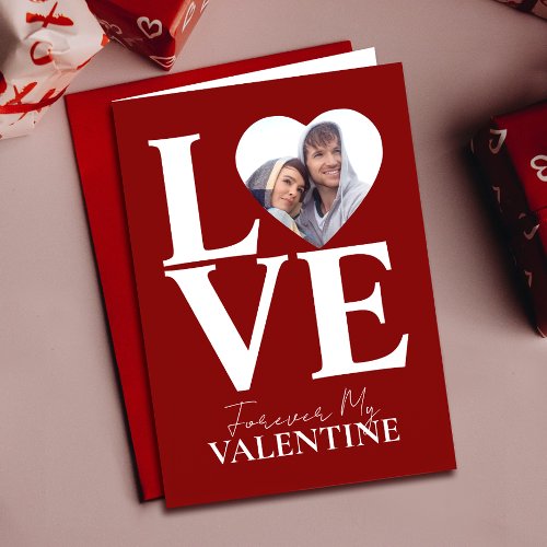Valentines Day Photo Love  Heart Red Valentines Card