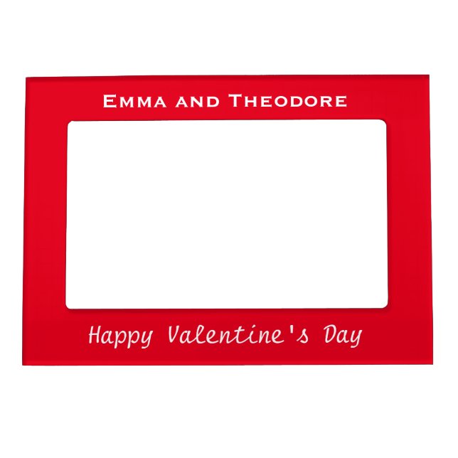 Valentine's Day Photo Modern Red Create Your Own Magnetic Frame (Front)
