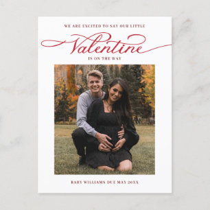Valentine's Day Photo Pregnancy Announcement Postcard