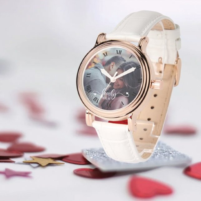 Valentine's Day Photo Red Custom Watch (Creator Uploaded)