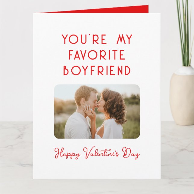 Valentine's Day Photo You're My Favorite Boyfriend Card (Front)