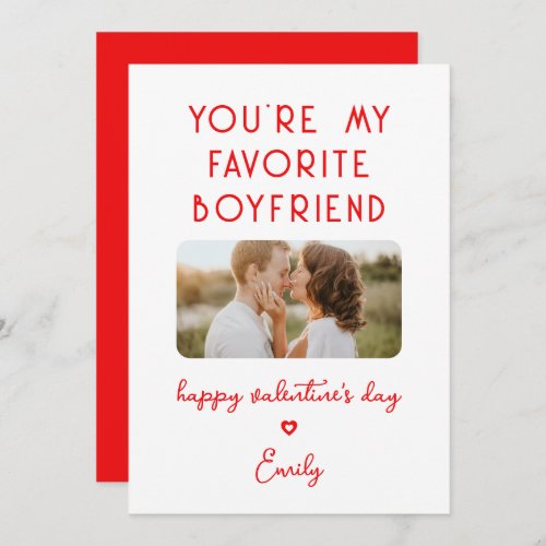 Valentines Day Photo Youre My Favorite Boyfriend Holiday Card