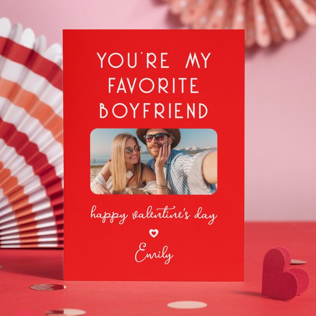 Valentine's Day Photo You're My Favorite Boyfriend Holiday Card (Creator Uploaded)