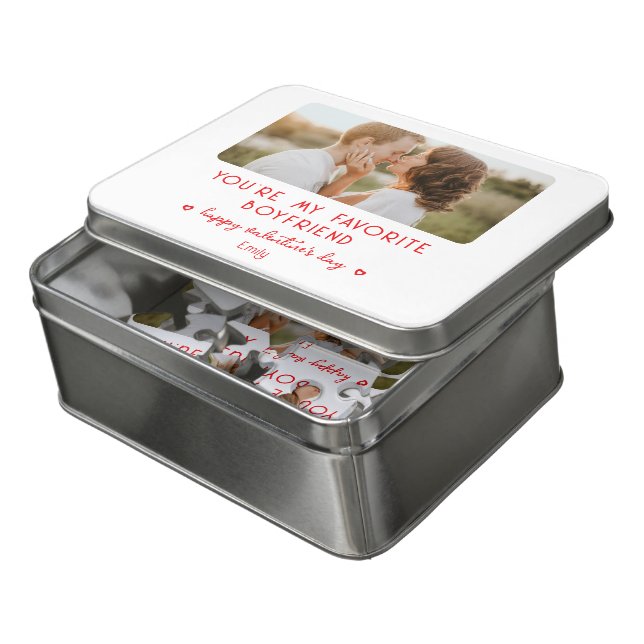 Valentine's Day Photo You're My Favorite Boyfriend Jigsaw Puzzle (Lid Open)