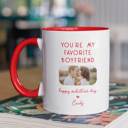 Valentines Day Photo Youre My Favorite Boyfriend Mug