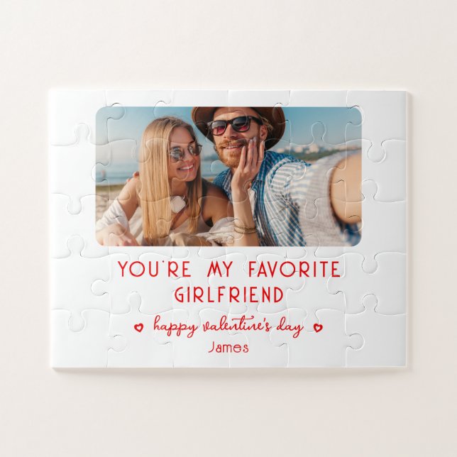 Valentines Day Photo You're My Favorite Girlfriend Jigsaw Puzzle (Horizontal)