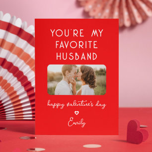 Valentine's Day Photo You're My Favorite Husband  Holiday Card