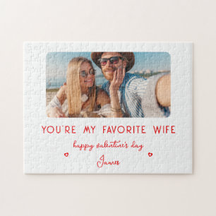 Valentine's Day Photo You're My Favorite Wife Jigsaw Puzzle
