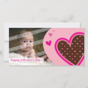 VALENTINE'S DAY PHOTOCARD :: funky hearts 12L Holiday Card
