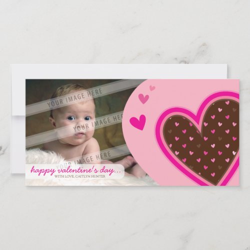 VALENTINES DAY PHOTOCARD  funky hearts 12L Holiday Card