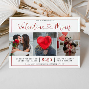Valentine's Day Photography Mini Session Marketing Note Card