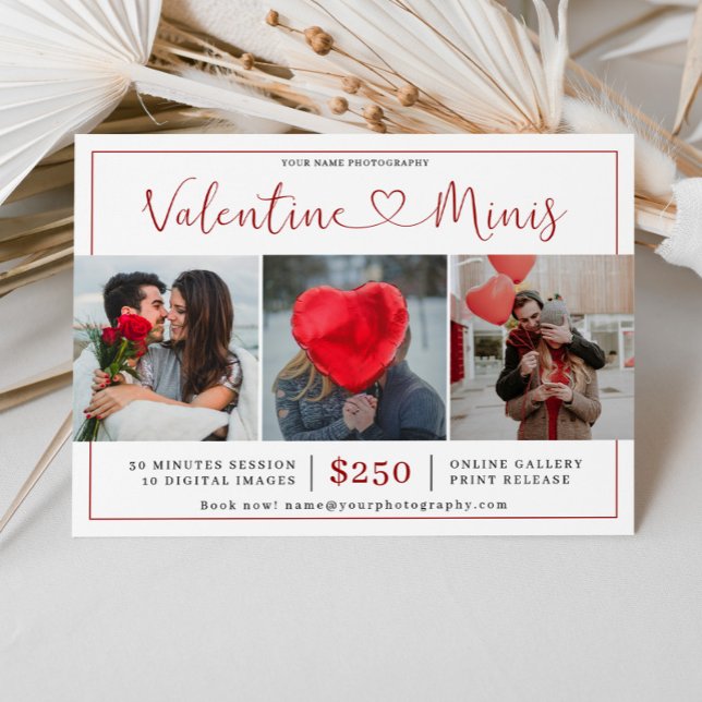 Valentine's Day Photography Mini Session Marketing Note Card (Creator Uploaded)
