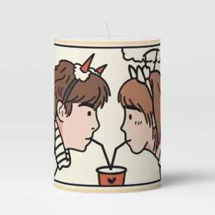 Valentine's Day Pillar Candle