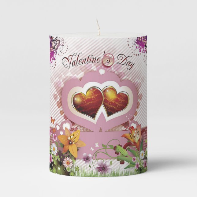 Valentine's Day  Pillar Candle (Front)