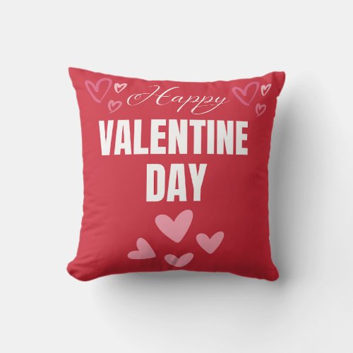 Valentines Day Pillow with hearts