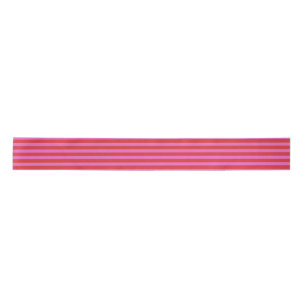 Valentine's Day Pink and Red Stripes Pattern Satin Ribbon