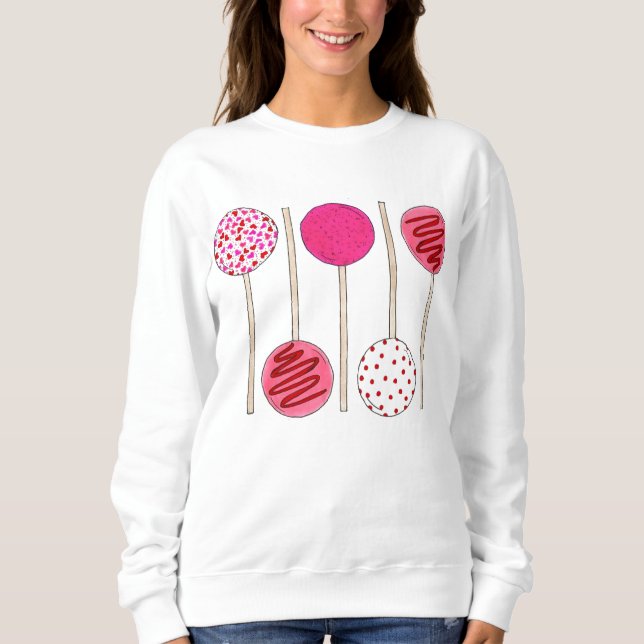 Valentine's Day Pink Cake Pop Pops Bakery Sweet Sweatshirt (Front)