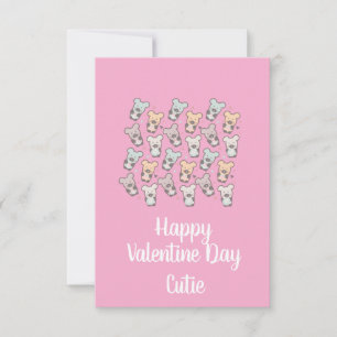 Valentines Day Pink Cute Bears Desserts  Card