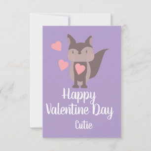 Valentines Day Pink Cute fox  Card