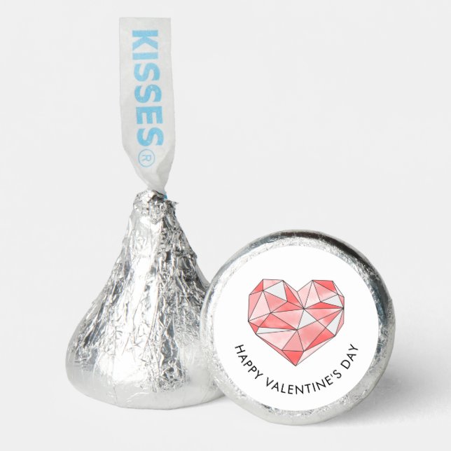 Valentine's Day Pink Geometric Love Heart  Hershey®'s Kisses® (Front)
