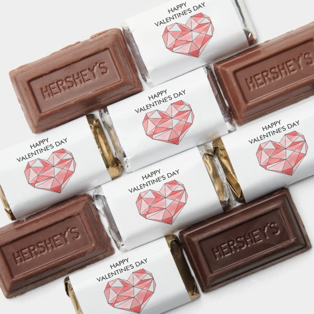 Valentine's Day Pink Geometric Love Heart Hershey's Miniatures (Assorted)