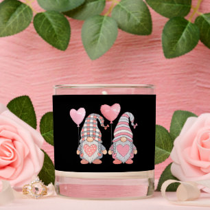 Valentine's Day Pink Heart Couple Gnome Balloons Scented Candle