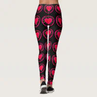 Valentine's Day Pink Heart in relief Yoga Leggings