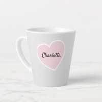 Valentine's day pink heart latte mug