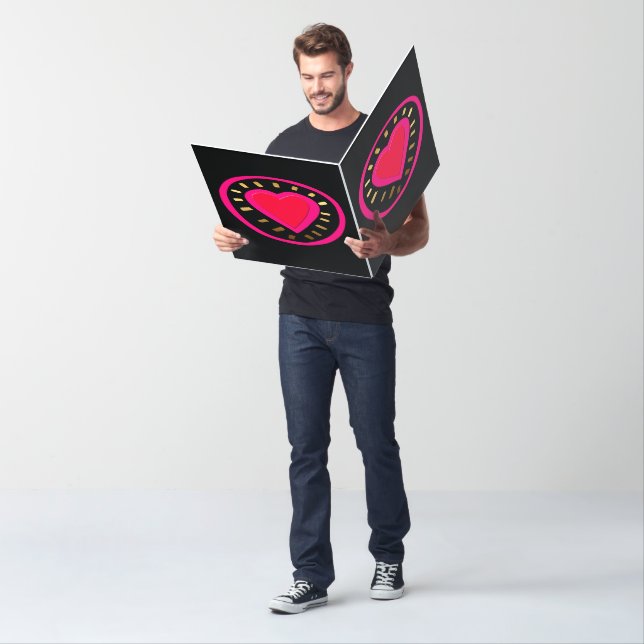 Valentine's Day Pink Heart Photo frame inside XXL Card (In Situ)