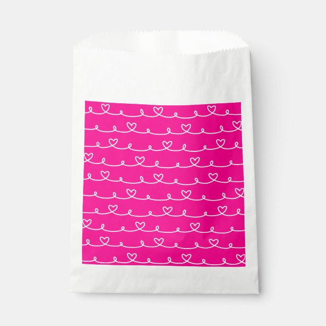 valentines day pink hearts abstract  favor bag (Front)