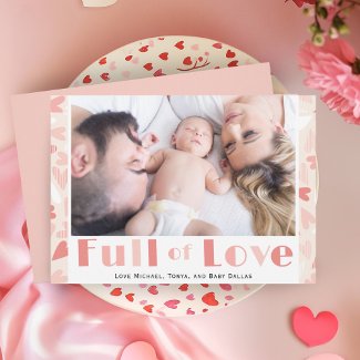Valentine's Day Pink Hearts Modern Family Photo