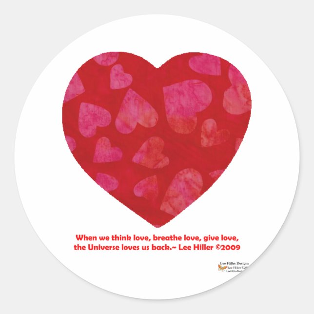 Valentines Day Pink Hearts Red Gifts Apparel Classic Round Sticker (Front)
