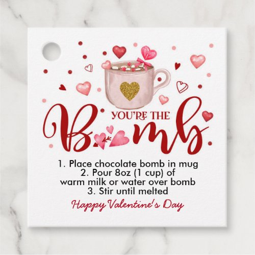 Valentines Day Pink Hot Chocolate Bomb Tags